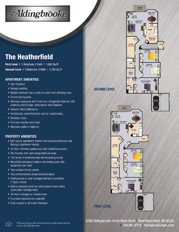 Heatherfield - includes a 1 car garage floor plan